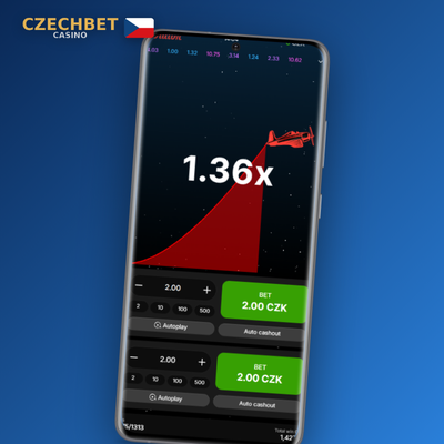 Dvě sázková tlačítka vedle sebe pro dvojitou strategii v Aviator Czechbet Casino