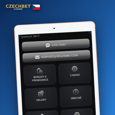 Kolekce více než 11 000 slotů Czechbet Casino zobrazená na displeji chytrého telefonu