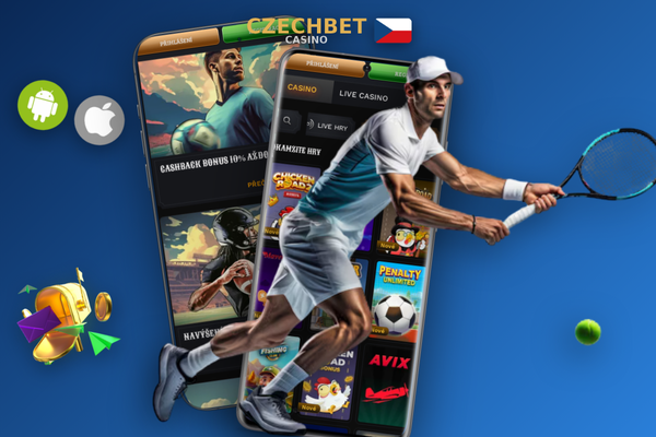 Sekce vkladu v mobilní aplikaci Czechbet Casino s částkou v CZK a uvítacím bonusem