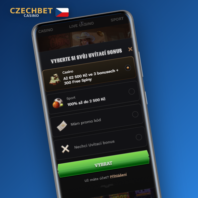 Czechbet Casino vytvoření účtu přes telefon — ikona mobilu s SMS bublinou a číselným kódem