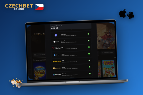 Czechbet Casino stažení pro PC na Windows i macOS zobrazené na dvou noteboocích